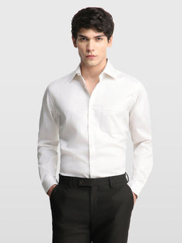 Arrow - White Men's Micro Checked Liberty Classic Regular Fit Originals Shirt