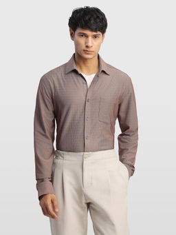 Arrow - Brown Men's Knitted Manhattan Slim Fit Originals Shirt