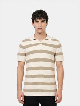 The Bear House - Beige Men's Polo T-Shirt