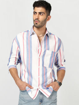 Bewakoof - Men White Pure Cotton Oversized Fit Shirt