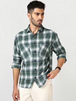 Bewakoof - Men Green Pure Cotton Oversized Fit Shirt