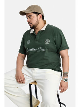 Snitch - Men Green Cotton Polo T-Shirt