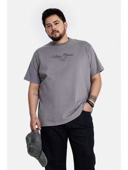 Snitch - Men Grey Cotton T-Shirt