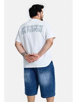 Snitch - Men White Cotton T-Shirt