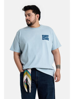 Snitch - Men Blue Cotton T-Shirt
