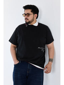 Snitch - Men Black Cotton T-Shirt