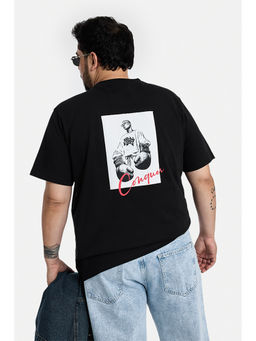 Snitch - Men Black Cotton T-Shirt