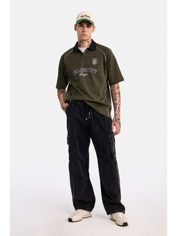 Snitch - Men Olive Cotton Polo T-Shirt