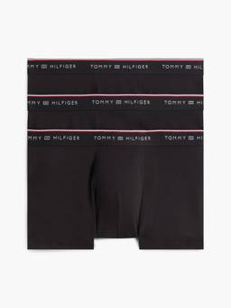 Tommy Hilfiger - Men Black Solid/Plain Cotton 3 Trunks (Pack of 3)