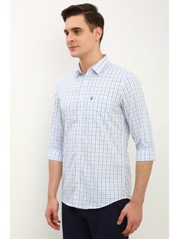 Allen Solly - Men White Slim Fit Check Full Sleeves Casual Shirt