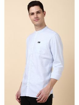 Allen Solly - Men Blue Slim Fit Stripe Full Sleeves Casual Shirt