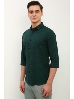 Allen Solly - Men Green Slim Fit Check Full Sleeves Casual Shirt