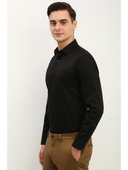 Allen Solly - Men Black Slim Fit Solid Full Sleeves Formal Shirt
