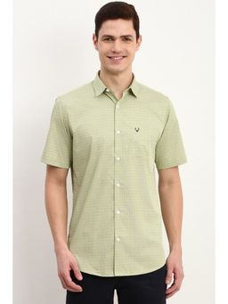 Allen Solly - Men Green Slim Fit Print Half Sleeves Casual Shirt