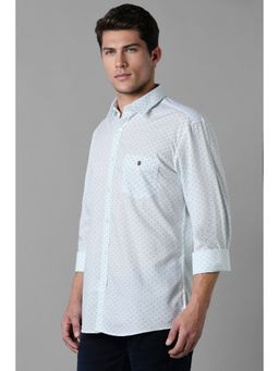 Louis Philippe - Men Blue Slim Fit Print Full Sleeves Casual Shirt