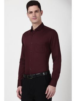 Peter England - Men Maroon Slim Fit Formal Shirt