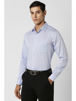 Van Heusen - Men Blue Regular Fit Print Full Sleeves Formal Shirt