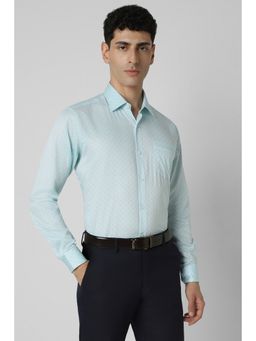 Van Heusen - Men Blue Regular Fit Print Full Sleeves Formal Shirt