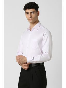Van Heusen - Men Pink Regular Fit Textured Full Sleeves Formal Shirt
