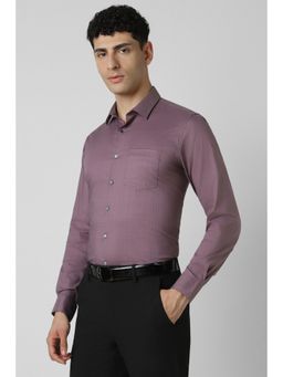 Van Heusen - Men Purple Slim Fit Check Full Sleeves Formal Shirt