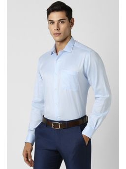 Van Heusen - Men Blue Regular Fit Textured Full Sleeves Formal Shirt