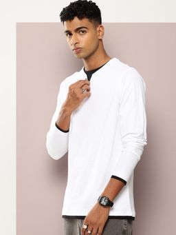 DILLINGER - Men Long Sleeve Airtex Fabric Round and Round Neck T-Shirt