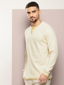 DILLINGER - Men Long Sleeve Airtex Fabric Round and Round Neck T-Shirt