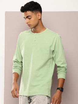 DILLINGER - Men Regular Fit Long Sleeve Pique Fabric Henley T-Shirt