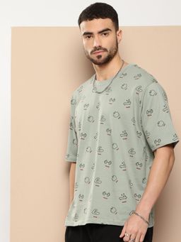 Difference of Opinion - Men Oversized Printed T-Shirt