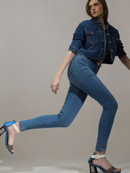 VERO MODA - Blue Mid Rise Skinny Fit Jeggings