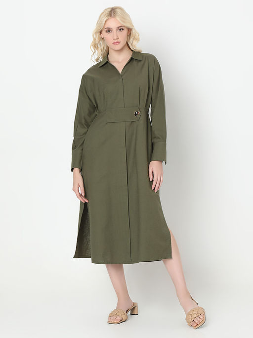 vero moda cotton dress SPANXshape Ponte V-Neck Midi Dress | Classic Black