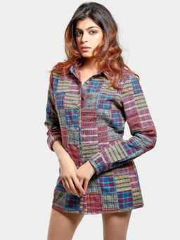 How When Wear - Multi-Color Patchwork Check Shirt
