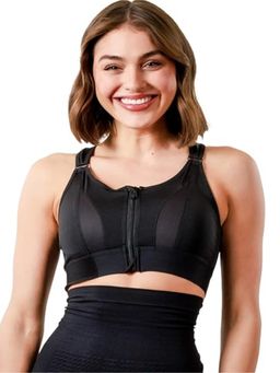 BRACHY - Womens High-Impact Velcro Sports Bra Black