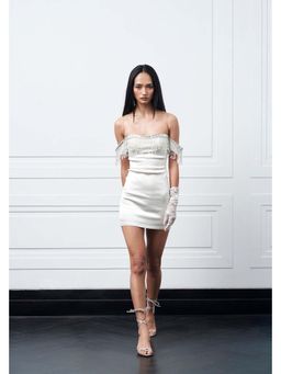 Kay Kay BY KKHUSHI SAHAII - Grace Solid Off White Mini Dress