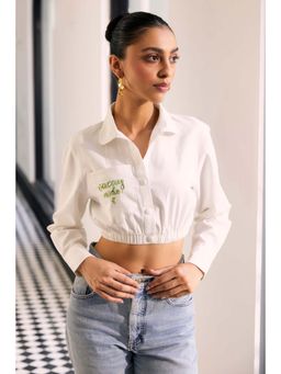 Kay Kay BY KKHUSHI SAHAII - White Customisable Crop Top