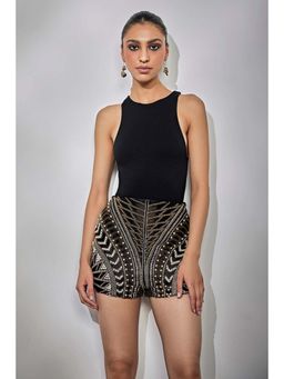 Kay Kay BY KKHUSHI SAHAII - Women's Embroidered Black Short