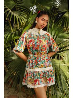 Kay Kay BY KKHUSHI SAHAII - Carole Short Floral Print Multicolour Mini Dress