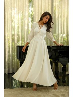 Kay Kay BY KKHUSHI SAHAII - Shye Solid White Maxi Dress