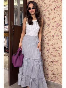 Kay Kay BY KKHUSHI SAHAII - White Mb Pure Cotton Embellished Top