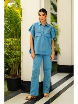 Kay Kay BY KKHUSHI SAHAII - Mirela Denim Blue Co-Ord Set