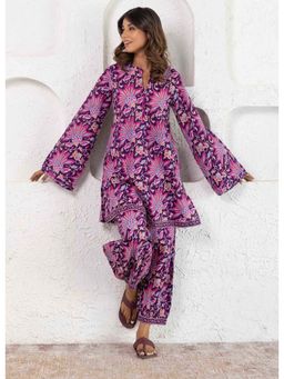 Tara-C-Tara - Floral Print Purple Co-Ord Set