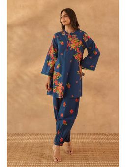 Tara-C-Tara - Floral Print Blue Co-Ord Set