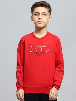 Monte Carlo - Boys Printed Round Neck Pure Cotton Sweatshirt