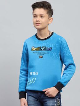 Monte Carlo - Boys Printed Round Neck Cotton Blend Sweatshirt