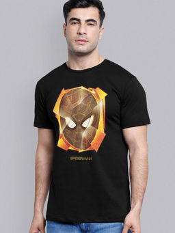 Free Authority - Spiderman Printed Black T-Shirt for Men