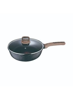 Bergner - Ultimate Ilag Marble Non Stick Deep Frypan With Lid 28 Cm- 3.2 Litres-Induction Base--Grey
