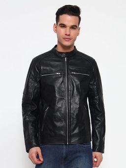 MaheTri - Black Solid Regular Fit Jacket