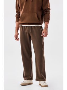 Snitch - Brown Solid Loose Fit Trouser
