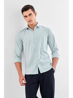 Snitch - Green Solid Slim Fit Shirt