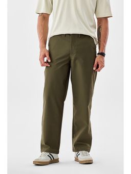 Snitch - Olive Solid Loose Fit Trouser